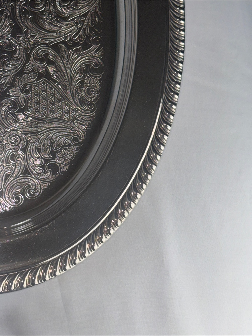 VNTG Silver Tray Serving Platter - F.B. Rogers 16” Silver Plated - Picture 5 of 13